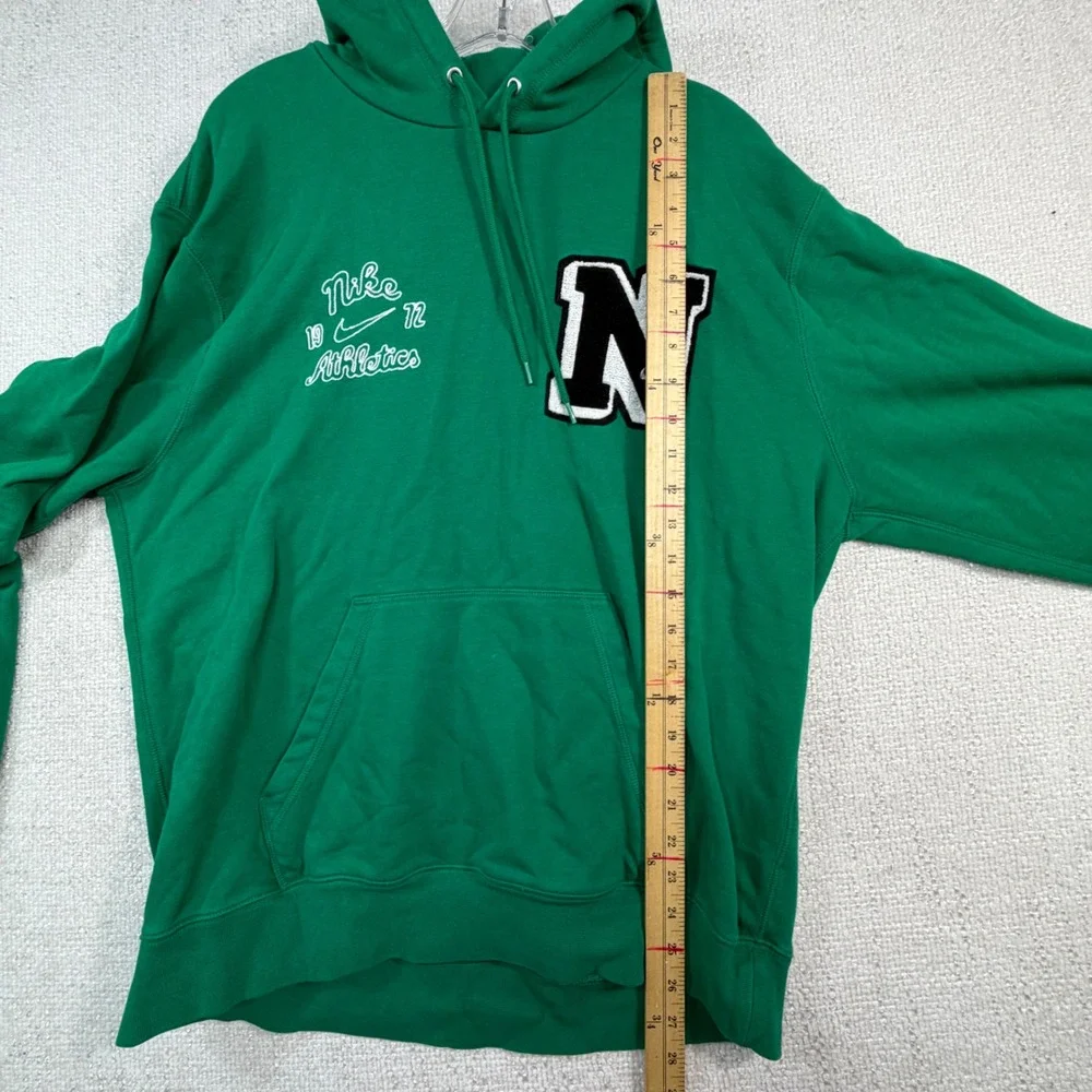 Nike Athletics 1972 Green Pullover Hoodie Chenille Patch Mens Large L